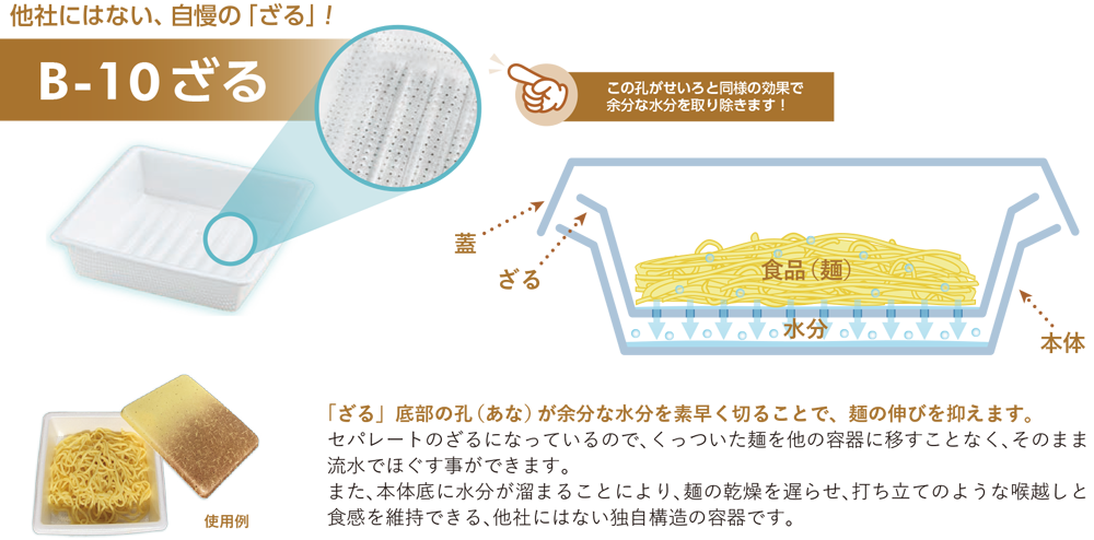他社にはない自慢の「ざる」!
